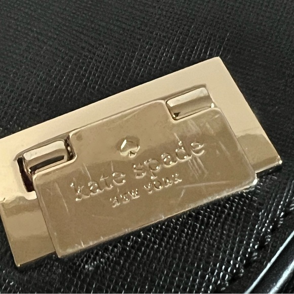 ⭐️ LOW START ⭐️ KATE SPADE JOHANNA WESLEY PL LEATHER SUEDE SATCHEL TOTE BLACK - Picture 6 of 10